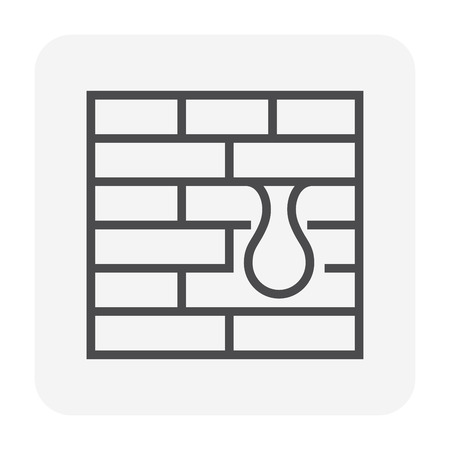 Waterproof and water leak icon, 64x64 perfect pixel and editable stroke.のイラスト素材
