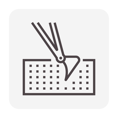 Soil excavation and equipment icon, 64x64 perfect pixel and editable stroke.のイラスト素材