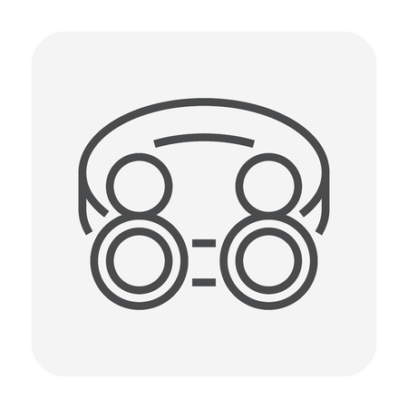 Safety goggle icon, 64x64 perfect pixel and editable stroke.のイラスト素材