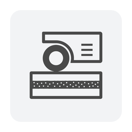 Soil compaction and equipment icon.のイラスト素材