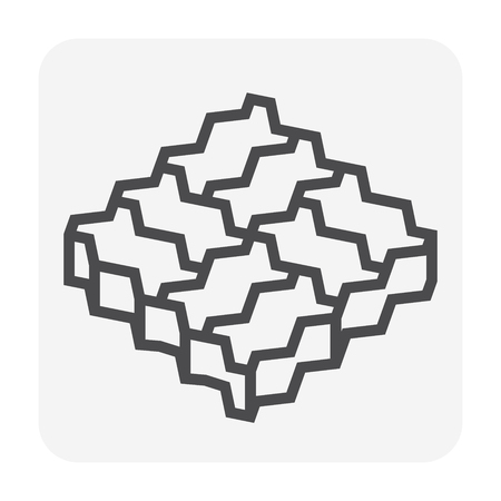 Concrete paver block floor icon, editable stroke.のイラスト素材