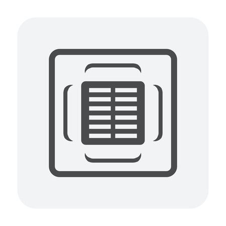 Cassette air conditioner icon, black color.のイラスト素材