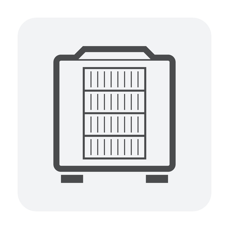 Air compressor icon, black color.のイラスト素材