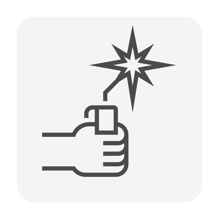 Welding work and tools icon, 64x64 perfect pixel and editable stroke.のイラスト素材