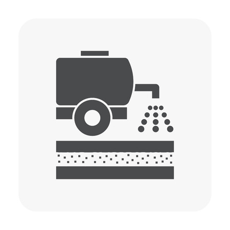 Soil compaction and equipment icon on white.のイラスト素材