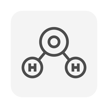 Water molecule icon, 64x64 perfect pixel and editable stroke.のイラスト素材