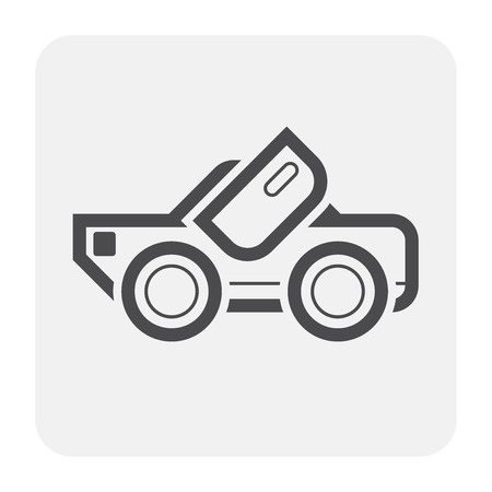 Sport car icon, black and outline.のイラスト素材