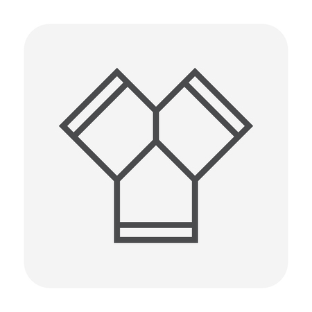 Air duct pipe icon, 64x64 perfect pixel and editable stroke.のイラスト素材