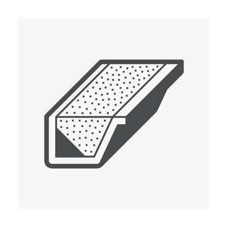 Rain gutter icon on white.のイラスト素材