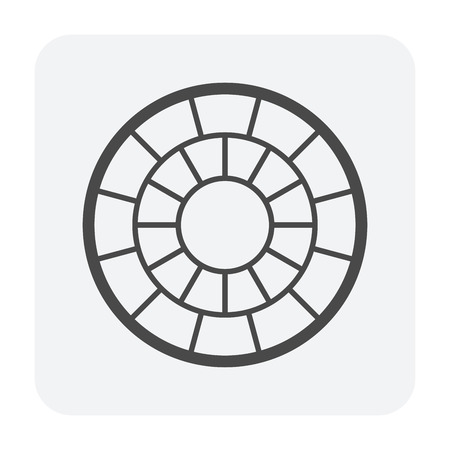 Paver block floor or paver brick icon, black color.のイラスト素材