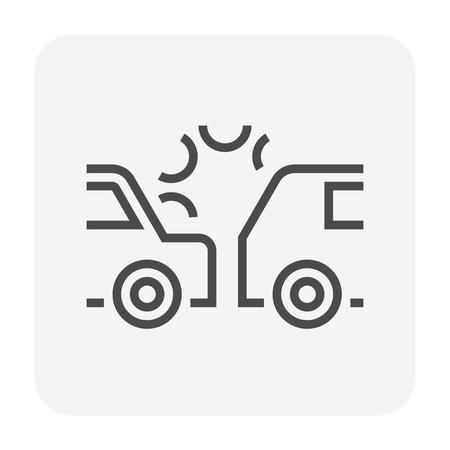 Car accident icon design, 64x64 perfect pixel and editable stroke.の写真素材