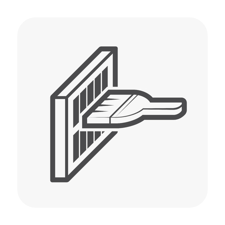Air conditioner filter cleaning icon, black color.のイラスト素材