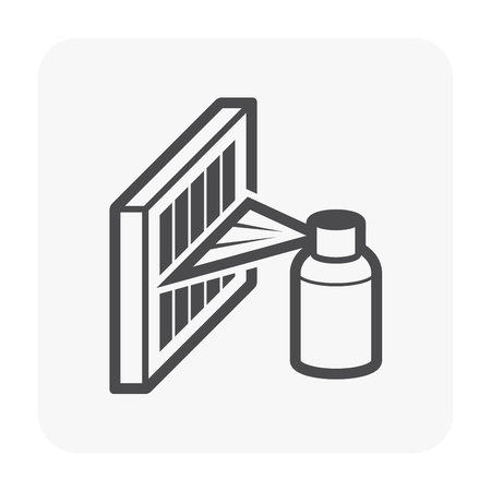 Air conditioner filter cleaning icon, black color.のイラスト素材