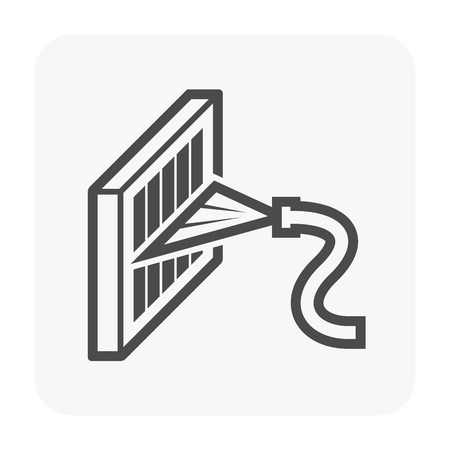 Air conditioner filter cleaning icon, black color.のイラスト素材