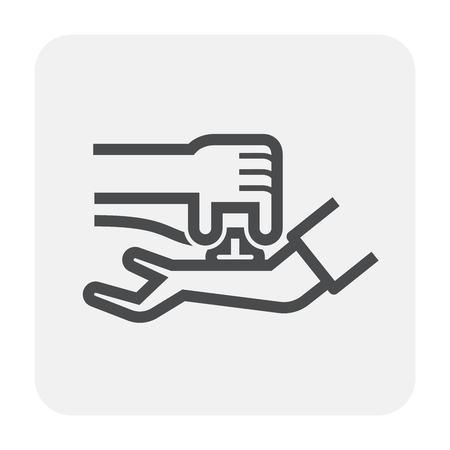 Blood test and tool icon on white.のイラスト素材