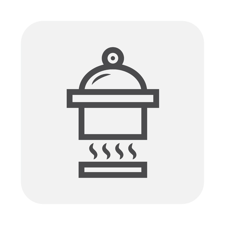Cooking pot icon design, black and outline.のイラスト素材
