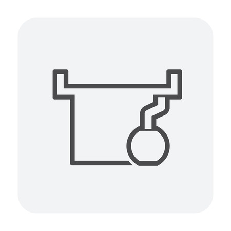 Roof deck drainage icon, black color.のイラスト素材
