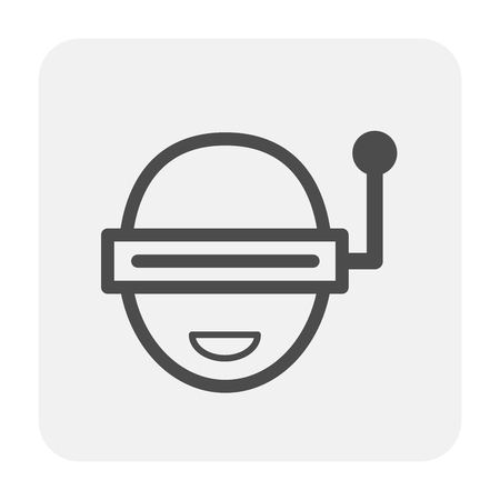 VR glasses icon design, black and outline.のイラスト素材