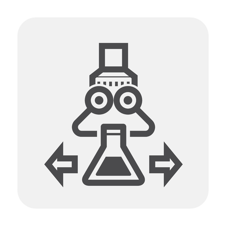 Chemical lab and tool icon design, black and outline.のイラスト素材