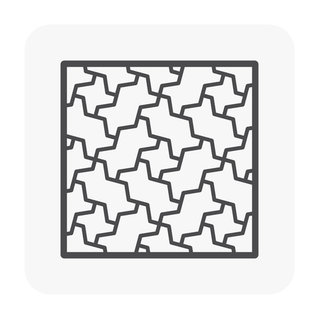Paver block floor or paver brick pattern icon, top view.のイラスト素材