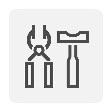 Pliers and hammer tools icon for industry work.のイラスト素材