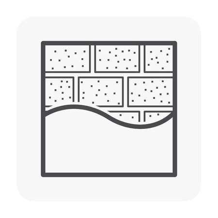 Concrete block wall icon, black color.のイラスト素材