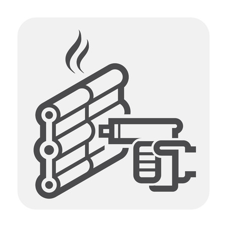 Waterproofing material or waterstop rubber product icon design, black and outline.のイラスト素材