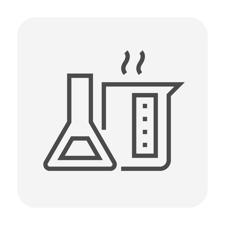 Chemical glass icon design, black and outline.のイラスト素材
