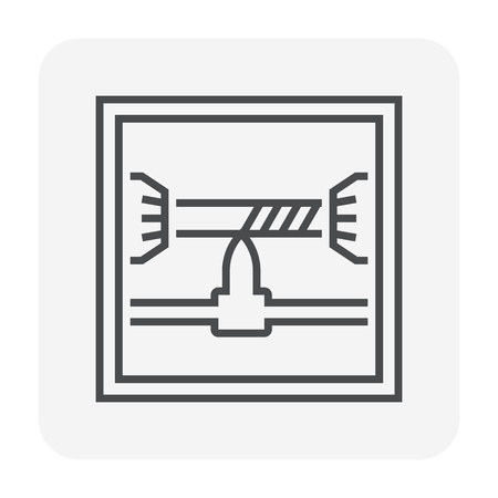 Cnc milling machine icon design, 80x80 perfect pixel and editable stroke.のイラスト素材