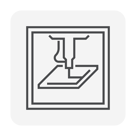 Cnc milling machine icon design, 80x80 perfect pixel and editable stroke.のイラスト素材