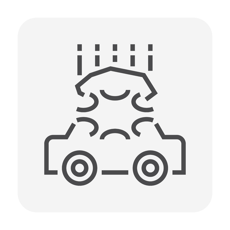 Car accident icon design, 64x64 perfect pixel and editable stroke.のイラスト素材