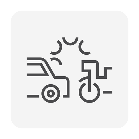 Car accident icon design, 64x64 perfect pixel and editable stroke.のイラスト素材