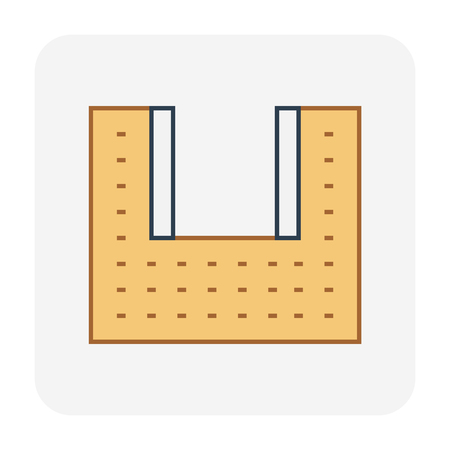 Soil excavation and equipment icon.のイラスト素材