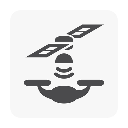 Drone and equipment icon on white.のイラスト素材