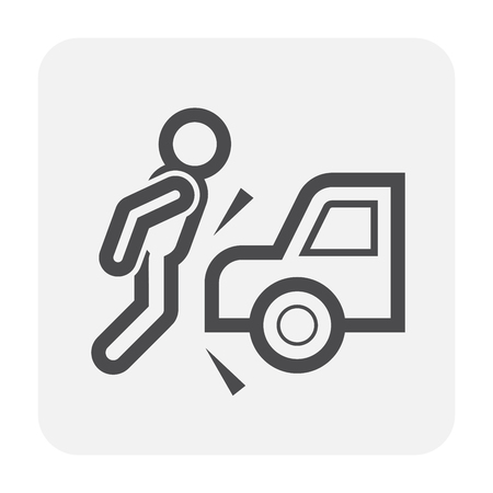 Car crash test icon design, black and outline.のイラスト素材