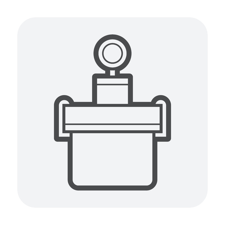 Concrete strength testing icon, outline and black color.のイラスト素材