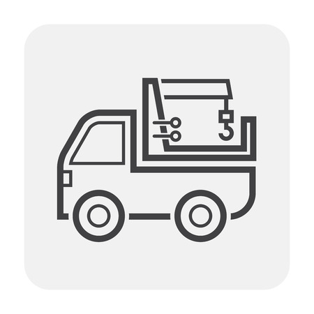 Crane and truck icon on white.のイラスト素材