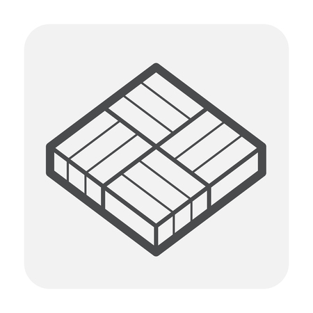 Paver block floor or paver brick icon, black color.のイラスト素材