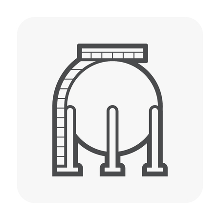 Gas tank storage icon, black color.のイラスト素材