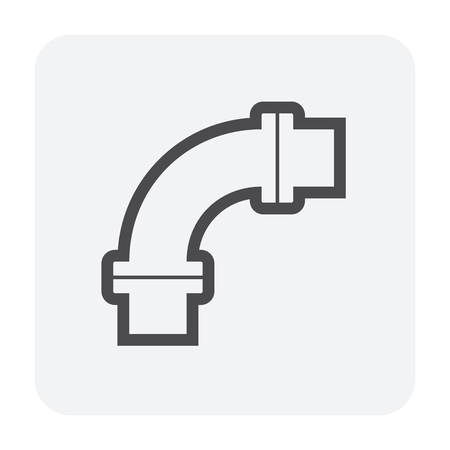 Pipe connector icon, black color.のイラスト素材
