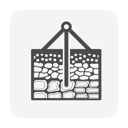 Soil testing and tool icon, black color.のイラスト素材
