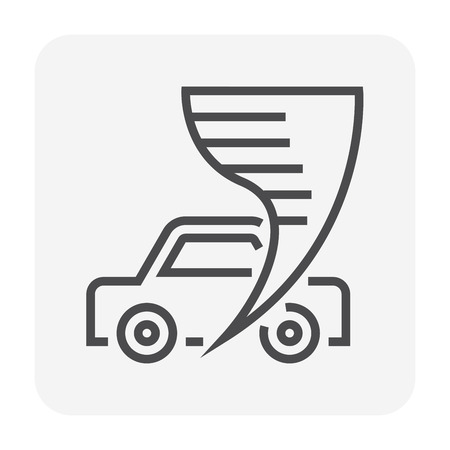 Car accident icon design, 64x64 perfect pixel and editable stroke.のイラスト素材