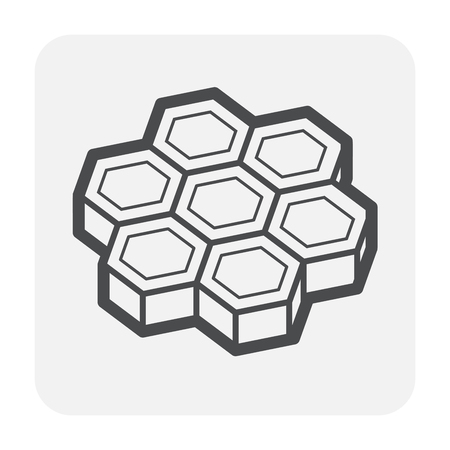 Paver block floor or paver brick icon, black color.のイラスト素材