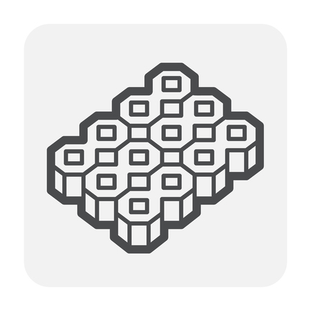 Paver block floor or paver brick icon, black color.のイラスト素材