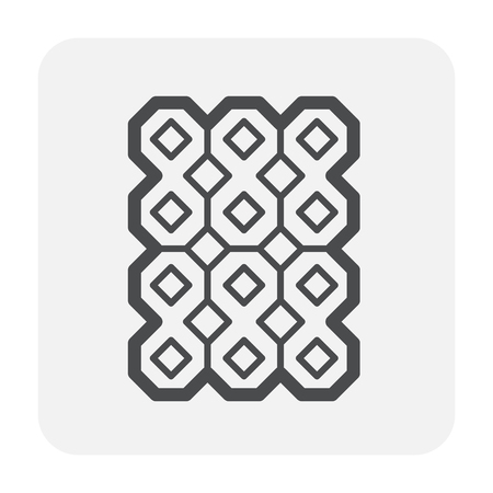 Paver block floor or paver brick icon, black color.のイラスト素材
