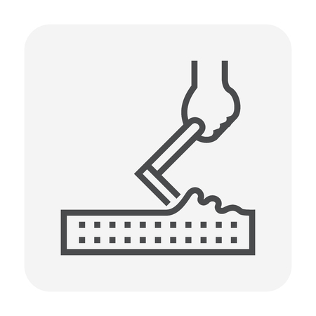 Paver block floor and construction work icon set, 64x64 perfect pixel and editable stroke.のイラスト素材