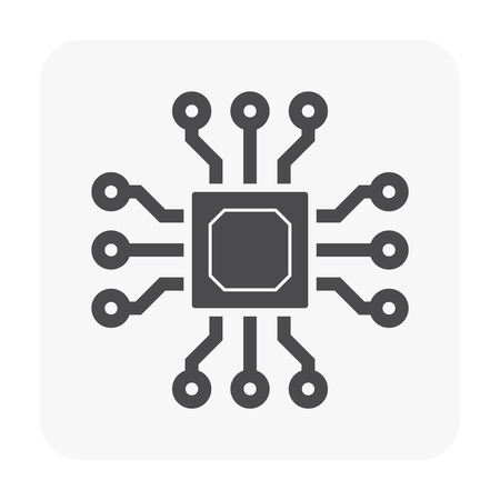 Chip processor icon on white.のイラスト素材