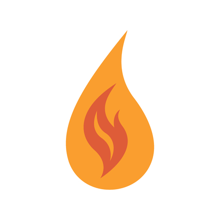 Flame icon color design on white.のイラスト素材