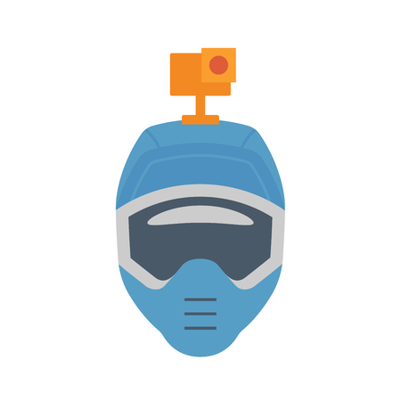 Helmet and action camera icon design.のイラスト素材