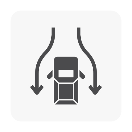 Car crash test icon on white.のイラスト素材